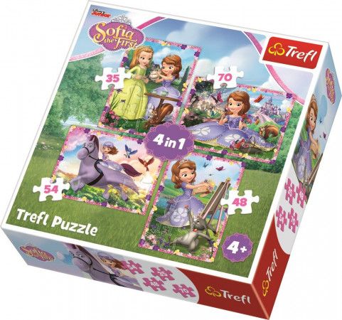 TREFL Puzzle Sofie První: Dobrodružství 4v1 (35,48,54,70 dílků) - obrázek 1
