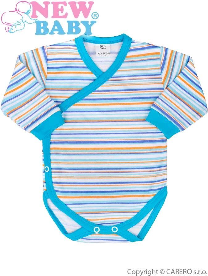 Kojenecké body s dlouhým rukávem celorozepínací New Baby Puppik 2 tyrkysové 68 (4-6m) - obrázek 1