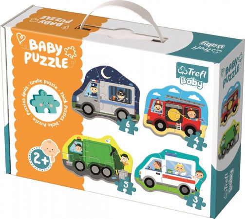 TREFL Baby puzzle Dopravní prostředky 4v1 (3, 4, 5 a 6 dílků) - obrázek 1