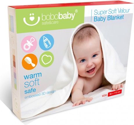 Deka do kočárku, Bobobaby, béžová s vytlačovaným medvídkem - obrázek 2