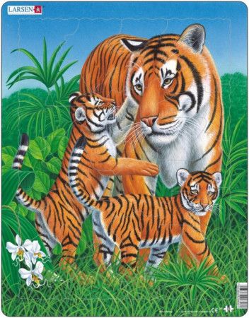LARSEN Puzzle Tygři 23 dílků - obrázek 1