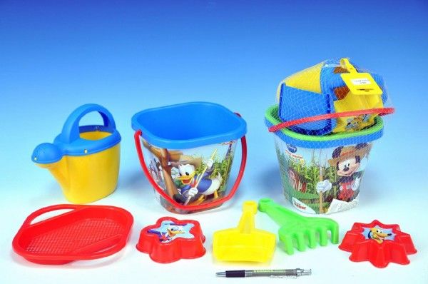 Sada na písek plast Mickeyho klubík plast asst 3 druhy 7ks v síťce - obrázek 1