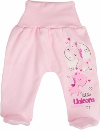MBaby Bavlněné polodupačky Jednorožec - růžová, Velikost koj. oblečení 80 (9-12m) - obrázek 1