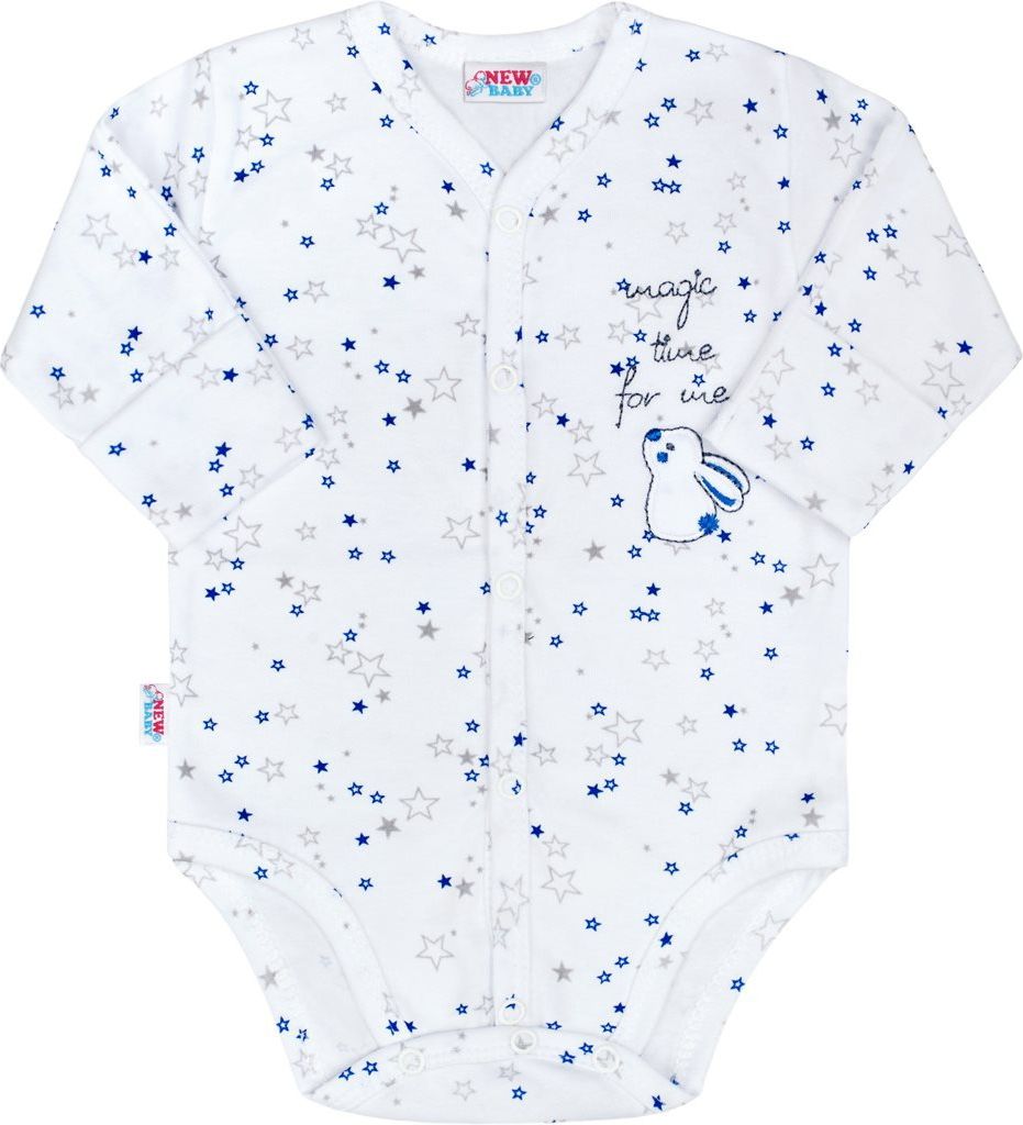 Kojenecké celorozepínací body New Baby Magic Star modré 50 - obrázek 1