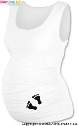 Mamitati Top, tílko Dana s potiskem Nožiček - bílé, vel. L/XL, D19 - obrázek 1