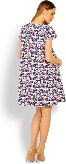Be MaaMaa Be MaaMaa Elegantní volné těhotenské šaty, tunika, kr. rukáv - cleo, XXL - obrázek 4
