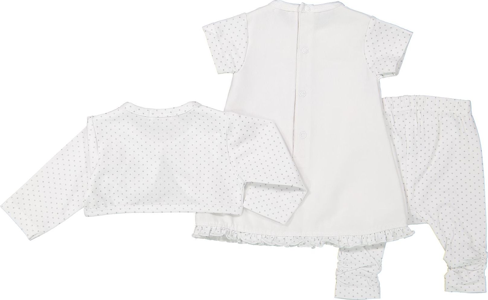 DIRKJE Set 3-dílný šaty A-SO SOFT HAPPY AND JOYFUL vel. 68 White - obrázek 2