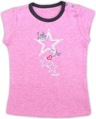 Bavlněné tričko NICOL SUPERSTAR - krátký rukáv - melír růžová - obrázek 1