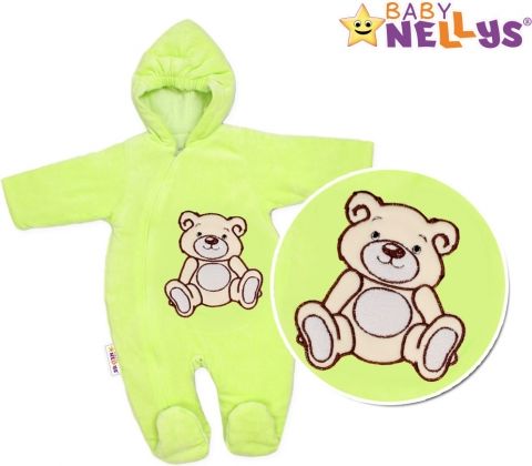 BABY NELLYS Kombinézka/overálek Teddy Bear, velikost: 74 - zelená - obrázek 1