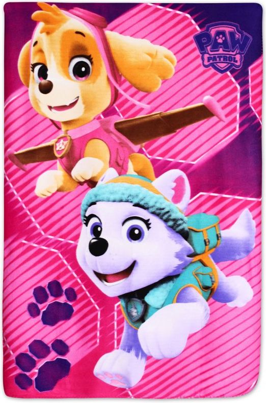 Setino · Dívčí fleecová deka Tlapková patrola - Paw Patrol - s obrázkem štěňat Skye a Everest - 100 x 140 cm - obrázek 1