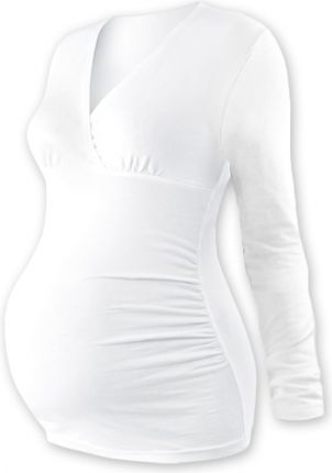 JOŽÁNEK Těhotenské triko/tunika dlouhý rukáv EVA - bílé - obrázek 1