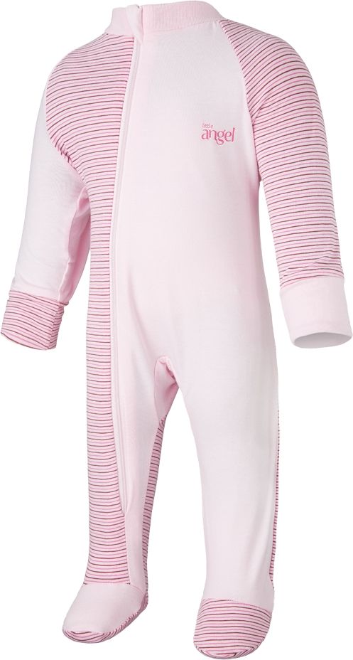 LITTLE ANGEL Overal tenký dlouhý rukáv Outlast® vel. 74 – pruh růžovobordový/růžová baby - obrázek 1