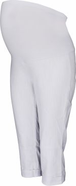 Be MaaMaa Těhotenské 3/4 kalhoty s elastickým pásem - bílé, vel. XXXL - obrázek 1