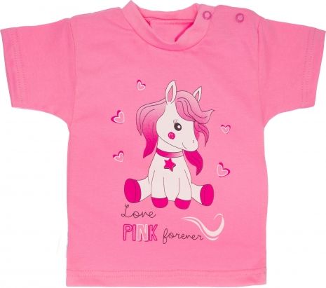 MBaby Bavlněné tričko - Pony - růžové - obrázek 1