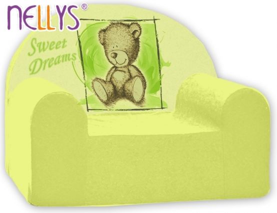 Náhradní potah na dětské křeslo Nellys - Sweet Dreams by Teddy - zelené - obrázek 1