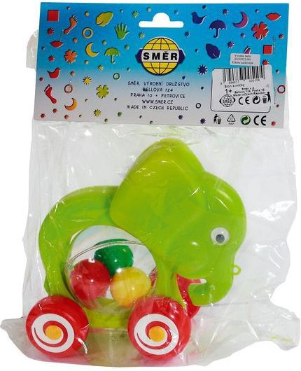 Směr Slon s míčky tahací plast 20x18x9,5 cm Modrá - obrázek 3
