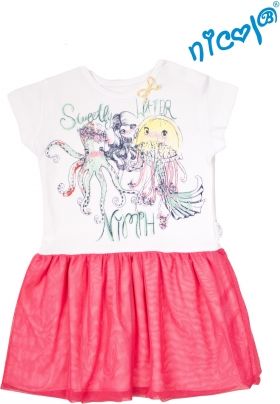 Dětské šaty Nicol, Mořská víla - červeno/bílé, vel. 110 - obrázek 1