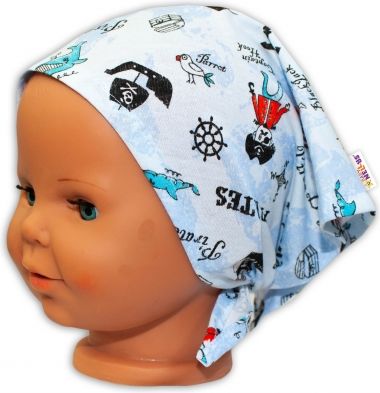 Baby Nellys Dětský šátek na zavazování Pirát - sv. modrý - obrázek 1