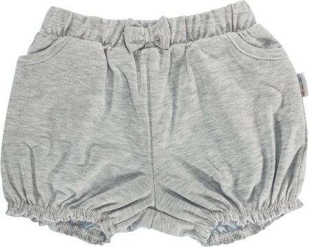 Dětské bavlněné kalhotky, kraťásky s mašlí Mamatti Bubble Boo - šedé, vel. 92 - obrázek 1