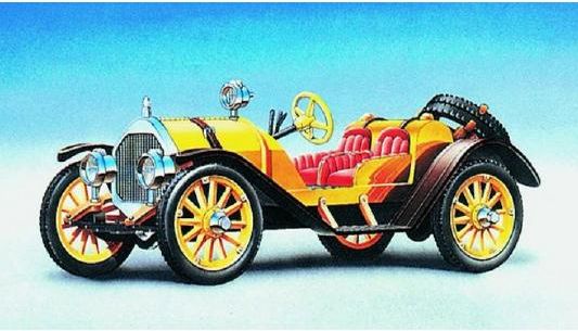 Model Mercer Raceabout 1912 12,5x5,5cm v krabici 25x14,5x4,5cm - obrázek 2