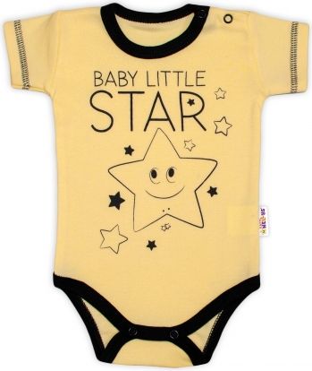 Body krátký rukáv Baby Nellys, Baby Little Star - žluté, vel. 74 - obrázek 1