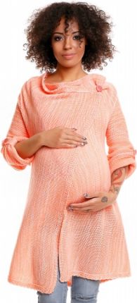 Be MaaMaa Těhotenský přehoz/kardigan, zapínání na knoflík - meruňkový melír - obrázek 1
