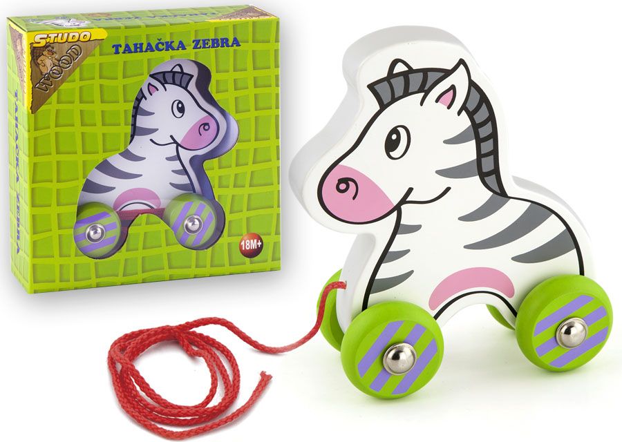 Viga edukační dřevěná hračka 155 cm tahací Zebra - obrázek 1
