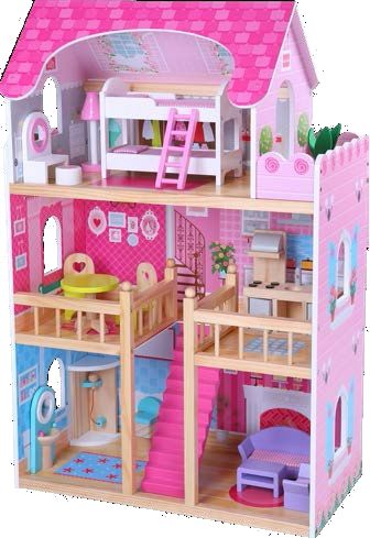 HM Studio Dům pro panenky s nábytkem 16 ks - obrázek 1