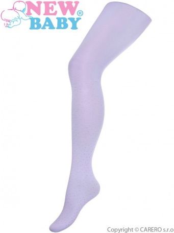 Bavlněné punčocháče 3D New Baby světle fialové s puntíky, Fialová, 128 (7-8 let) - obrázek 1
