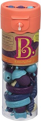 B-Toys Spojovací korále a tvary Pop Arty 50 ks modré/fialové - obrázek 1
