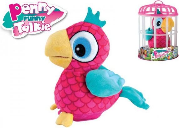 Papoušek Penny opakující slova 18cm plyš na baterie se zvukem - obrázek 1