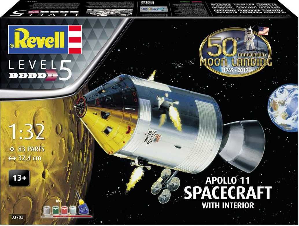 REVELL Gift-Set 03703 - Apollo 11 Spacecraft with Interior (50 Years Moon Landing) (1:32) - obrázek 3