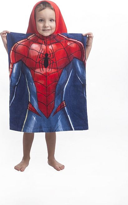 JERRY FABRICS Pončo Spiderman blue 100% Bavlna Froté 50/115 cm - obrázek 1