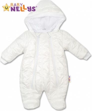 Kombinézka s kapuci LUX Baby Nellys ®prošívaná - bílá, Velikost koj. oblečení 62 (2-3m) - obrázek 1