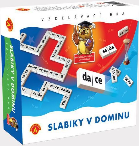 Slabiky v dominu společenská hra vzdělávací v krabici 24x20cm - obrázek 2