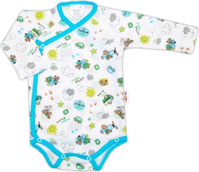 Baby Nellys Kojenecká chlapecká sada body zapínání bokem Baby Nellys ® - 3 ks, vel. 68 68 (4-6m) - obrázek 2