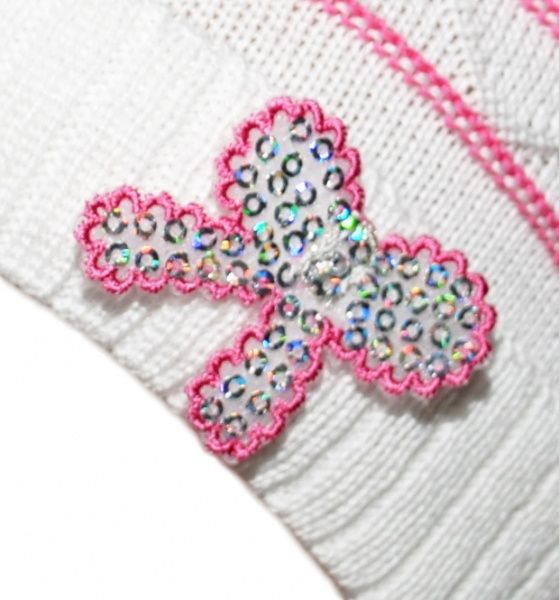 Baby Nellys Čepička Proužek Baby Nellys ® na zavazování - bílá 44/52 čepička obvod - obrázek 2