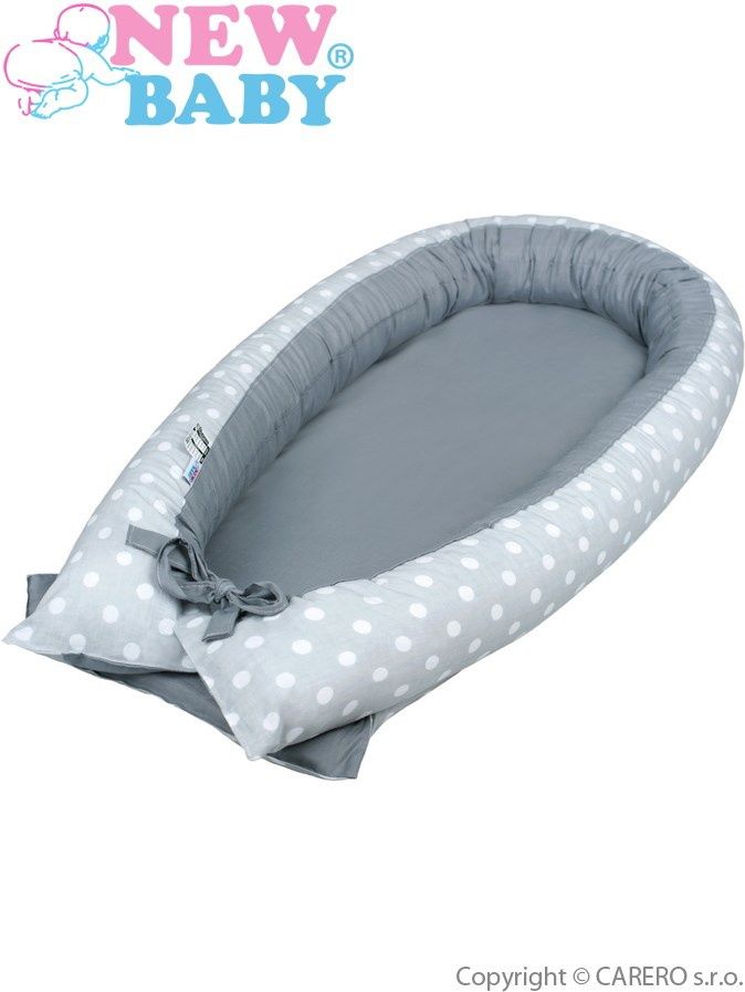 Hnízdečko pro miminko New Baby šedé s puntíky - obrázek 1