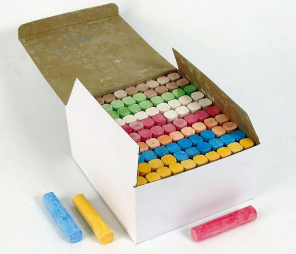 Sidewalk chalk box 100 pieces assorted colours - obrázek 1