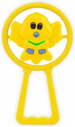 Dětské chrastítko Baby Mix ptáček pro holky, Žlutá - obrázek 1