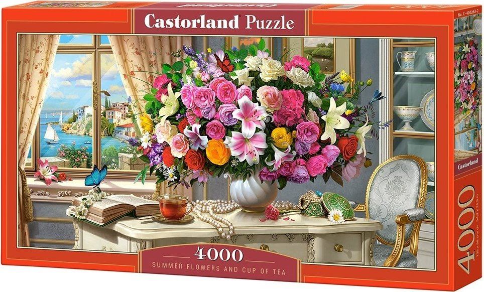 CASTORLAND Puzzle Letní kytice se šálkem čaje 4000 dílků - obrázek 2