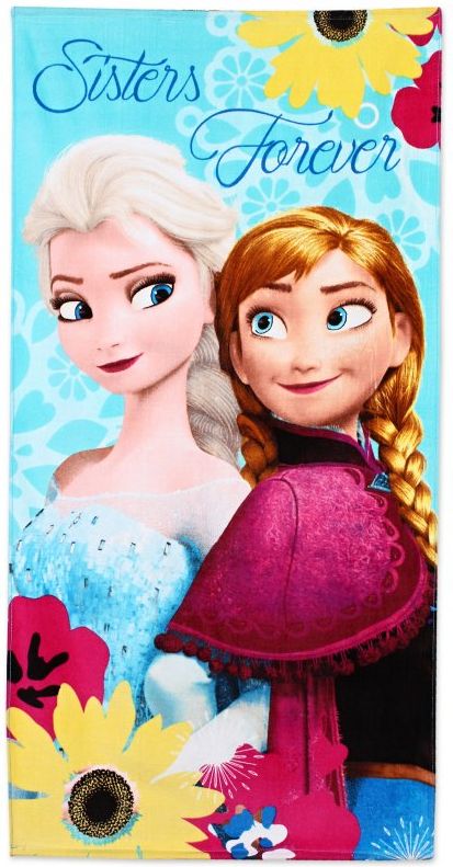Setino · Bavlněná plážová osuška Ledové království - Frozen - Sisters forever - Anna & Elsa - 70 x 140 cm - obrázek 1