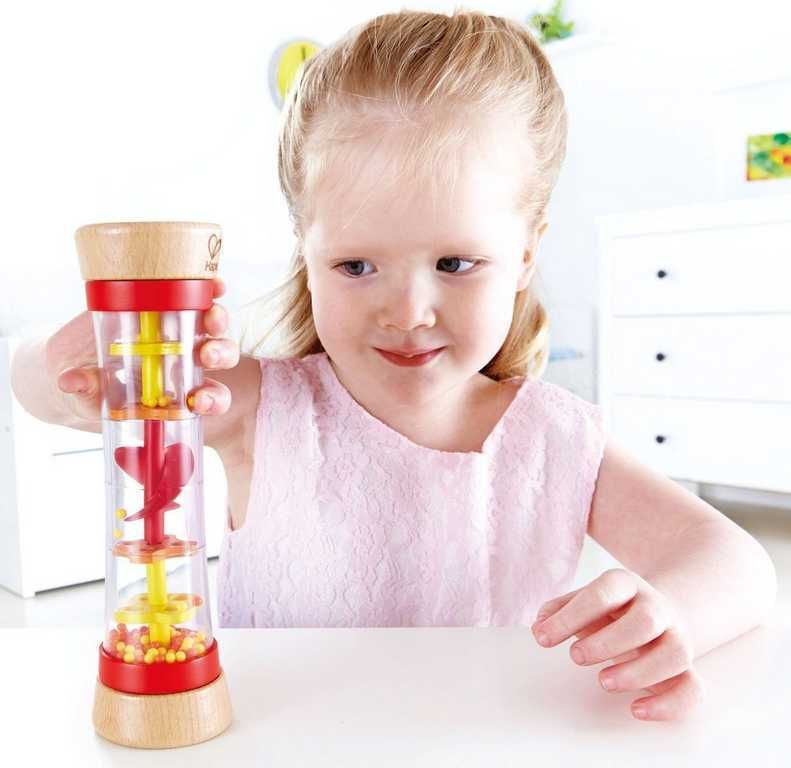 HAPE dřevěná muzikální hračka - Deštová hůl červená - obrázek 2