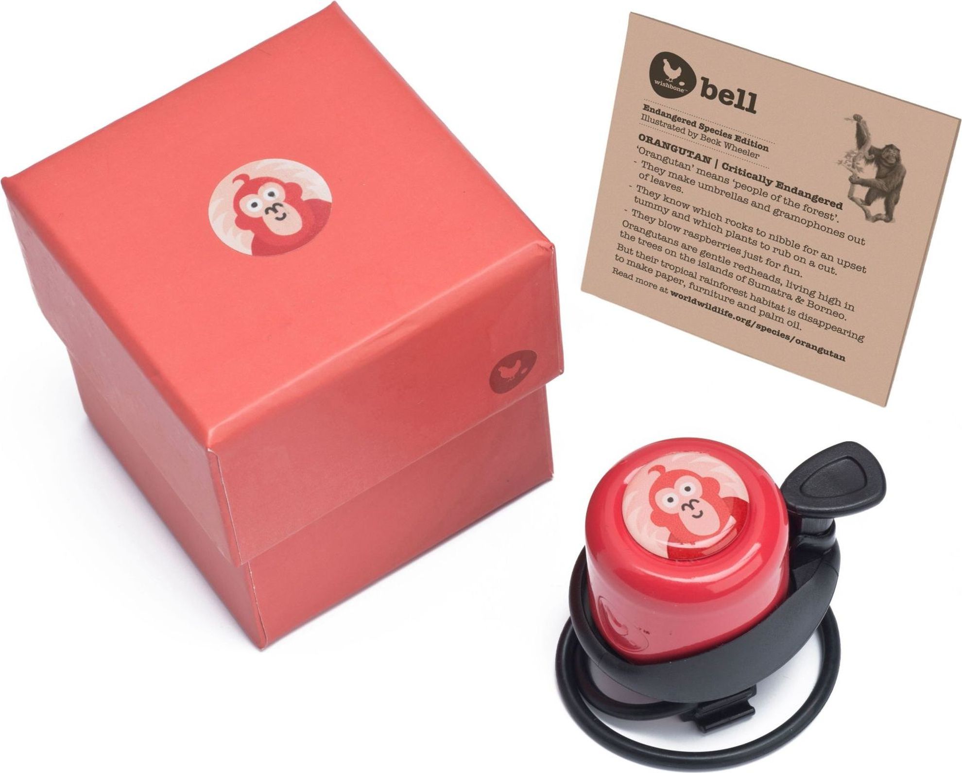 Wishbone Bike Bell Orangutan - Red uni - obrázek 2