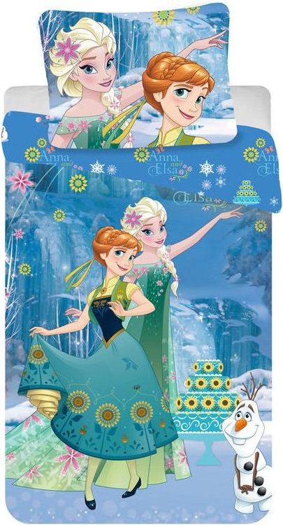 Jerry Fabrics - Dětské bavlněné povlečení Ledové království (Frozen) - sisters flower, 140 x 200 cm + 70 x 90 cm - obrázek 1