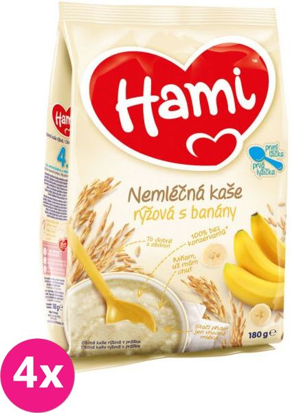 4x HAMI Kaše banánová (180 g) - nemléčná kaše - obrázek 1
