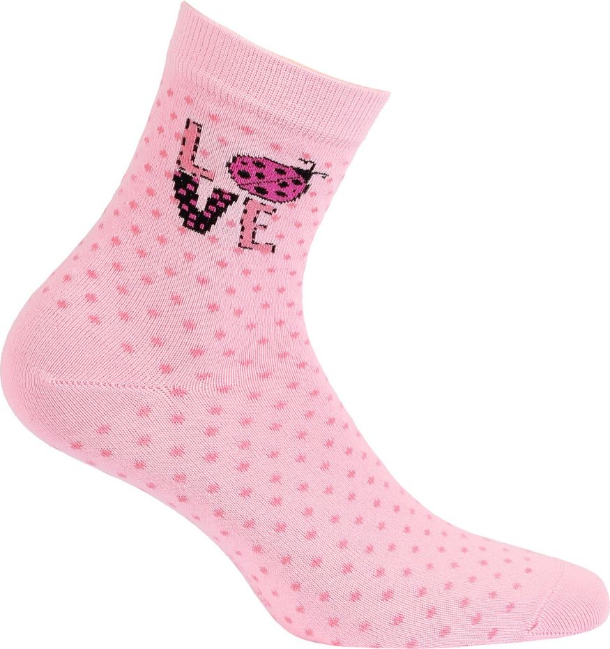 Dívčí vzorované ponožky WOLA LOVE beruška růžové Velikost: 36-38 - obrázek 1