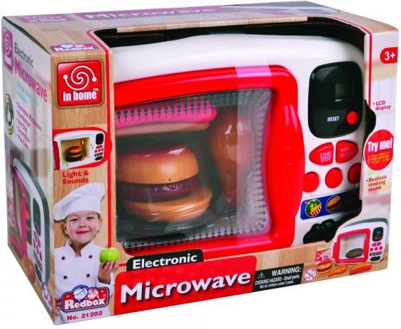 Teddies Mikrovlnná trouba elektronická plast 25cm na baterie s doplňky v krabici - obrázek 2