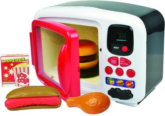 Teddies Mikrovlnná trouba elektronická plast 25cm na baterie s doplňky v krabici - obrázek 3