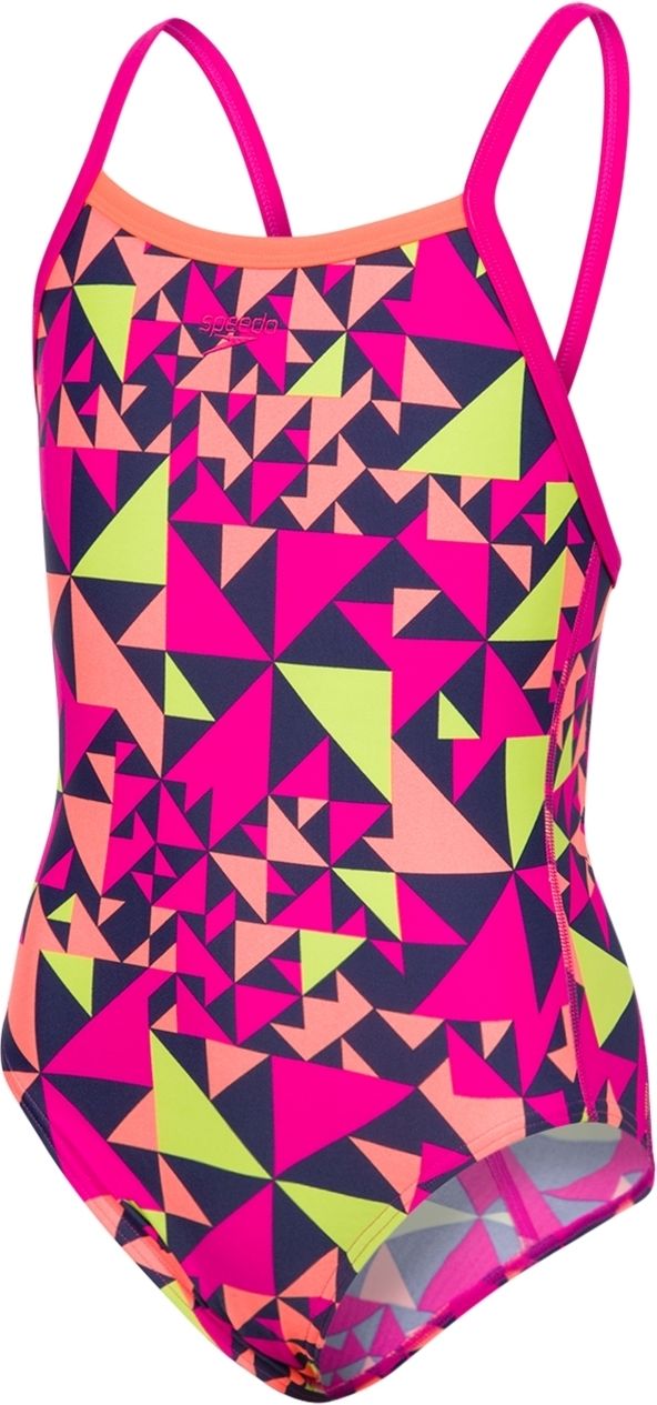 Speedo Fluotime Allover Thinstrap Crossback - pink/orange/navy/green 128 - obrázek 1
